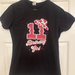 Black and Pink Short Sleeve Birthday Tee